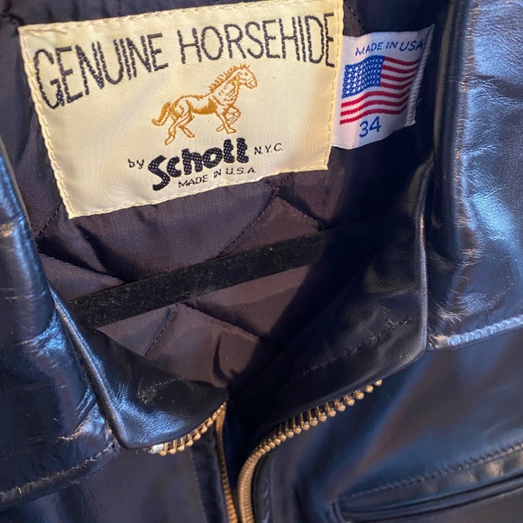 Schott NYC Classic Horsehide Black Racer Motorcycle Leather Jacket - Picture 3 of 16